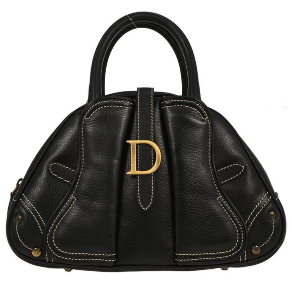 Dior Handbags - Christian Dior Black Leather Double Saddle Handbag MA-0071 155674